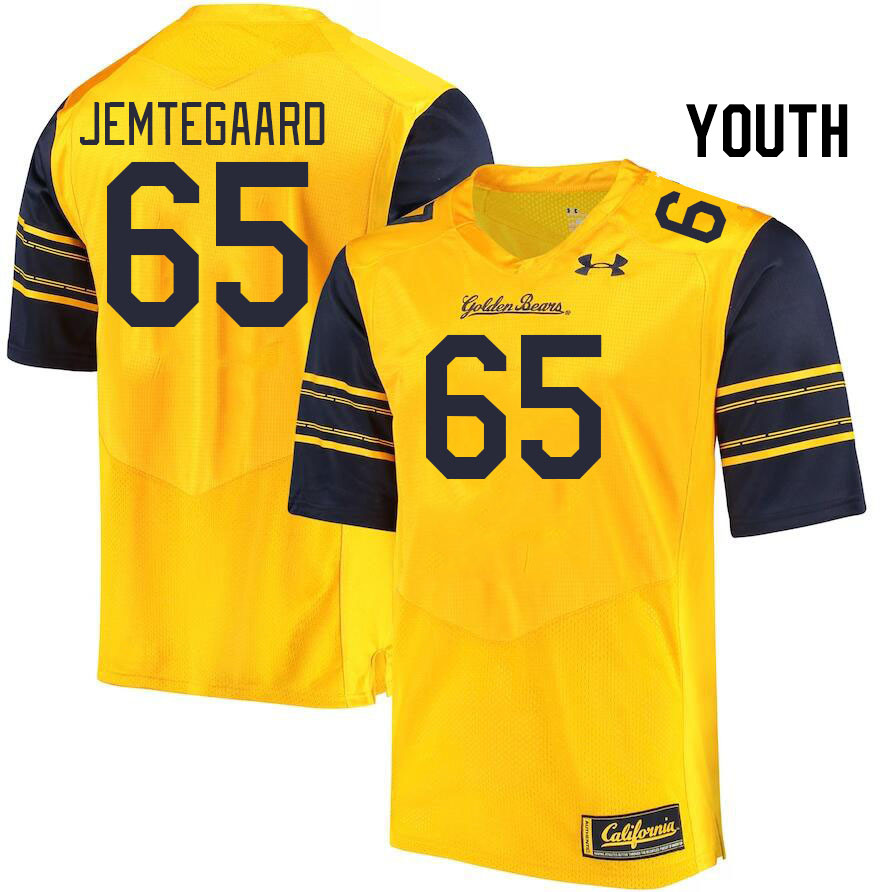 Youth #65 Dylan Jemtegaard California Golden Bears College Football Jerseys Stitched Sale-Gold